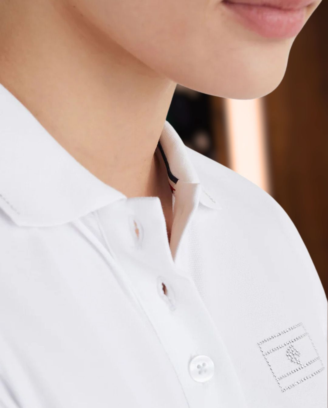 TOMMY HILFIGER »Poloshirt mit Strass White