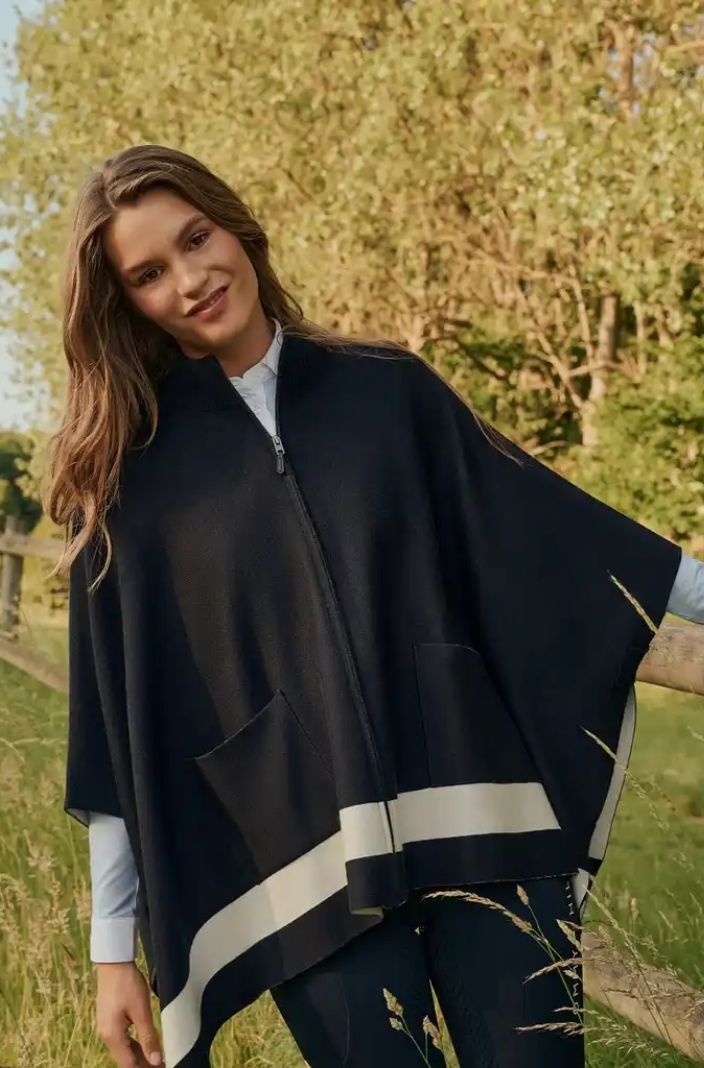 Tommy Hilfiger Equestrian Poncho Greenwood Desert Sky