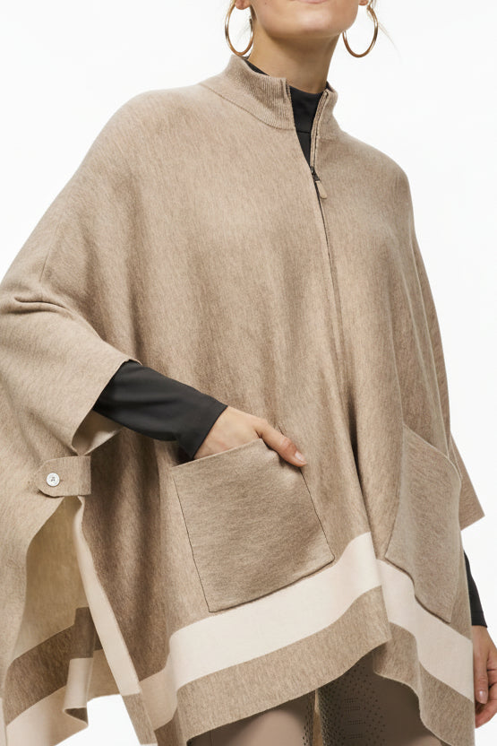 Tommy Hilfiger Equestrian Poncho Greenwood Taupe