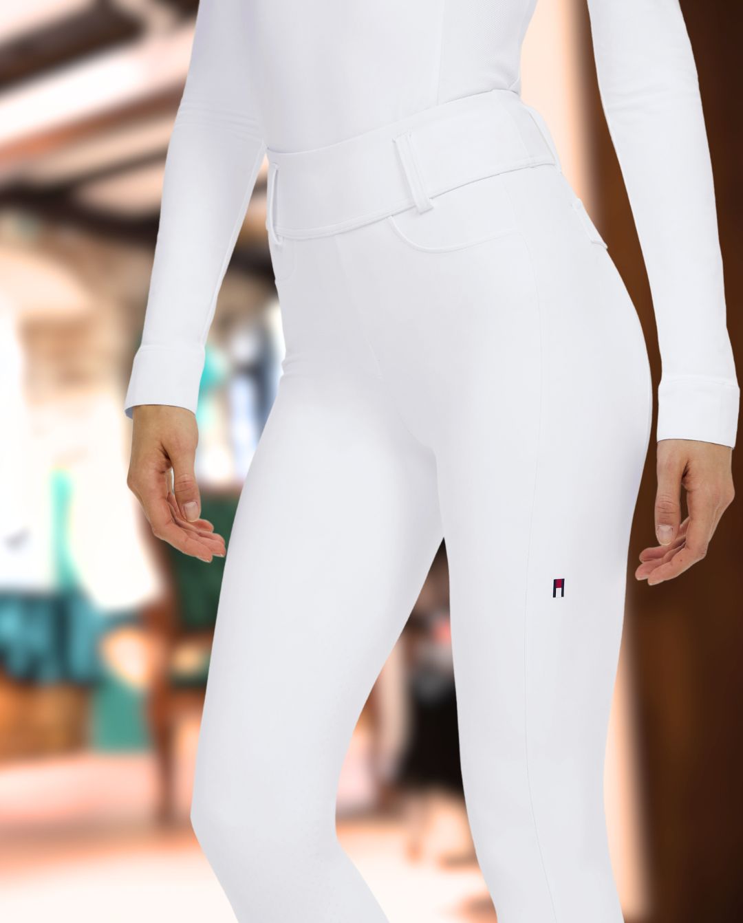 TOMMY HILFIGER »Reithose Highland Hybrid KnieGrip White