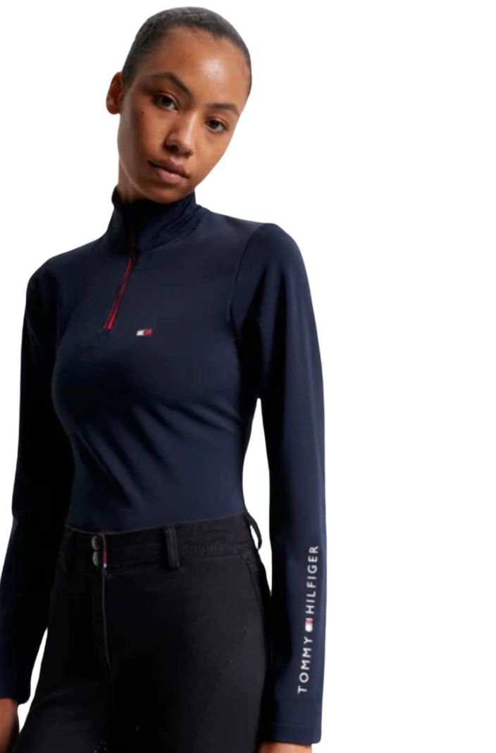 Tommy Hilfiger Equestrian Long-Sleeve Thermal Riding Shirt Desert Sky