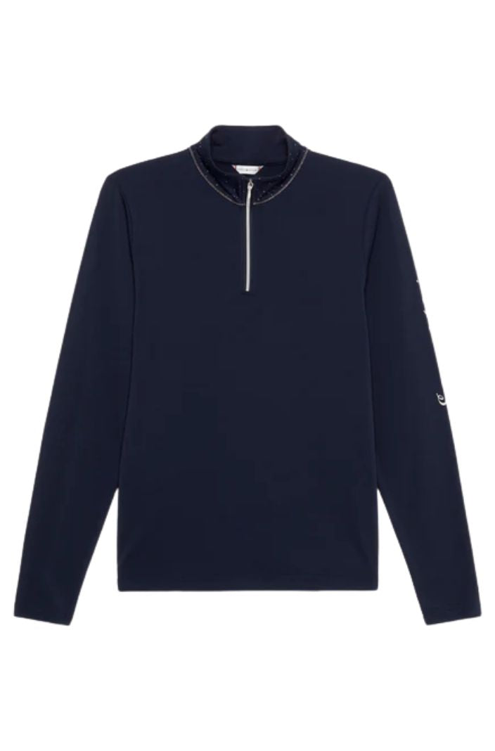 Tommy Hilfiger Equestrian Long Sleeve Riding Shirt Rivets Desert Sky