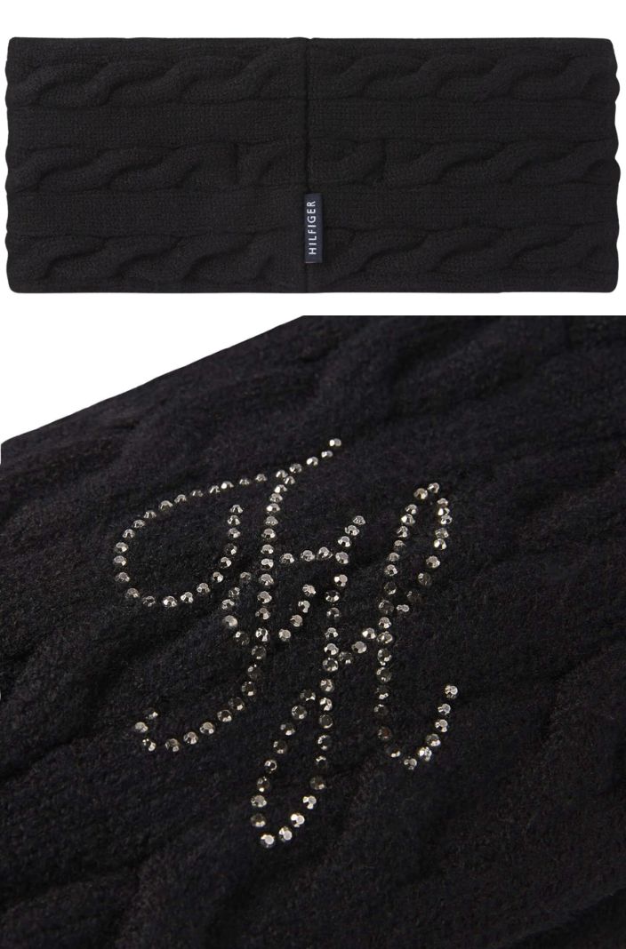 Tommy Hilfiger Equestrian Stirnband Maggie Strass Schwarz