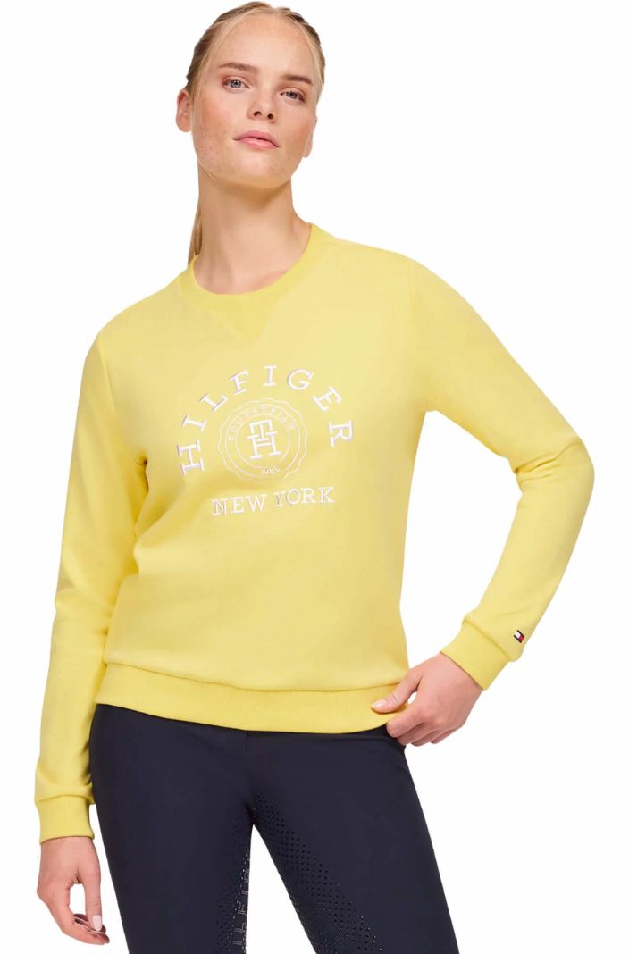 tommy-hilfiger-equestrian-damen-sweatshirt-evans-graphik-gelb