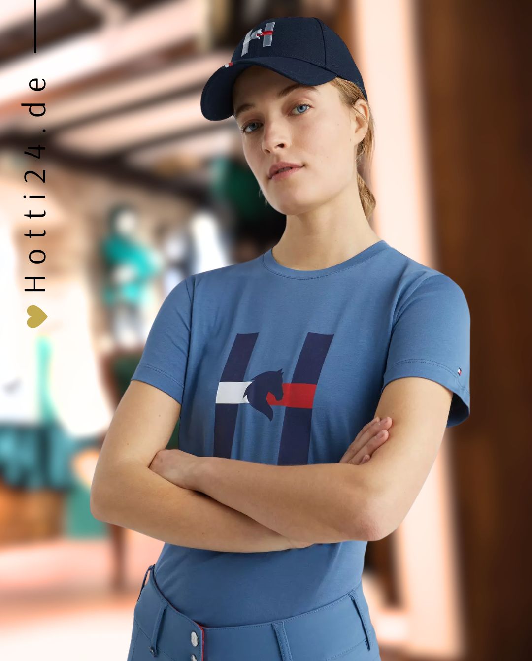 TOMMY HILFIGER »T-Shirt Horse Print Blue Coast