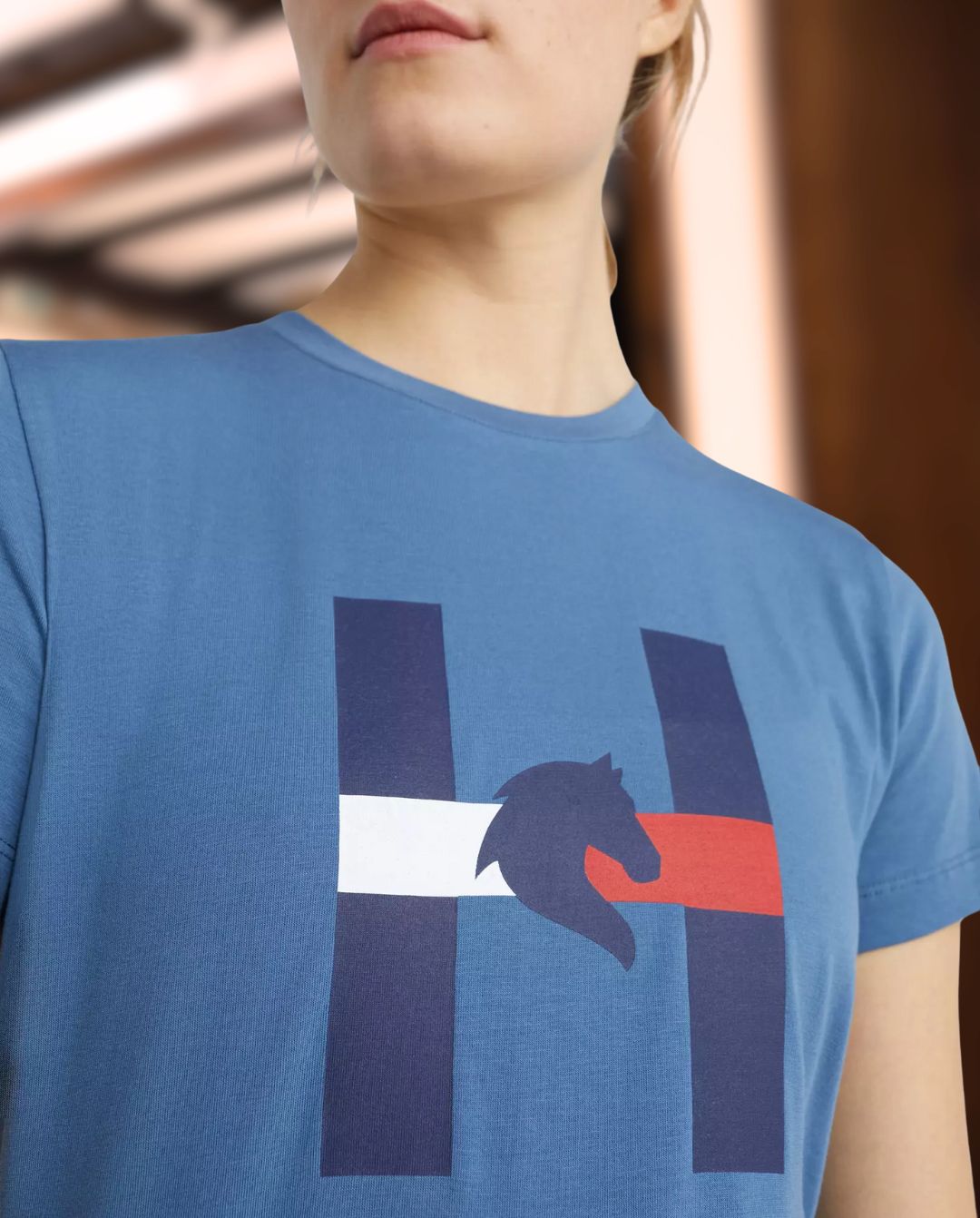 TOMMY HILFIGER »T-Shirt Horse Print Blue Coast
