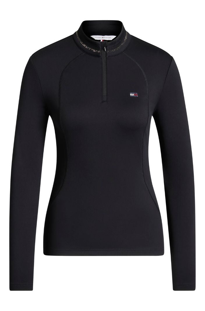 Tommy Hilfiger Equestrian Trainingsshirt Cady Strass Schwarz