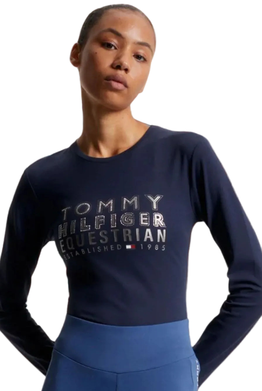 Tommy Hilfiger Equestrian Long-Sleeve Riding Shirt Paris Desert Sky