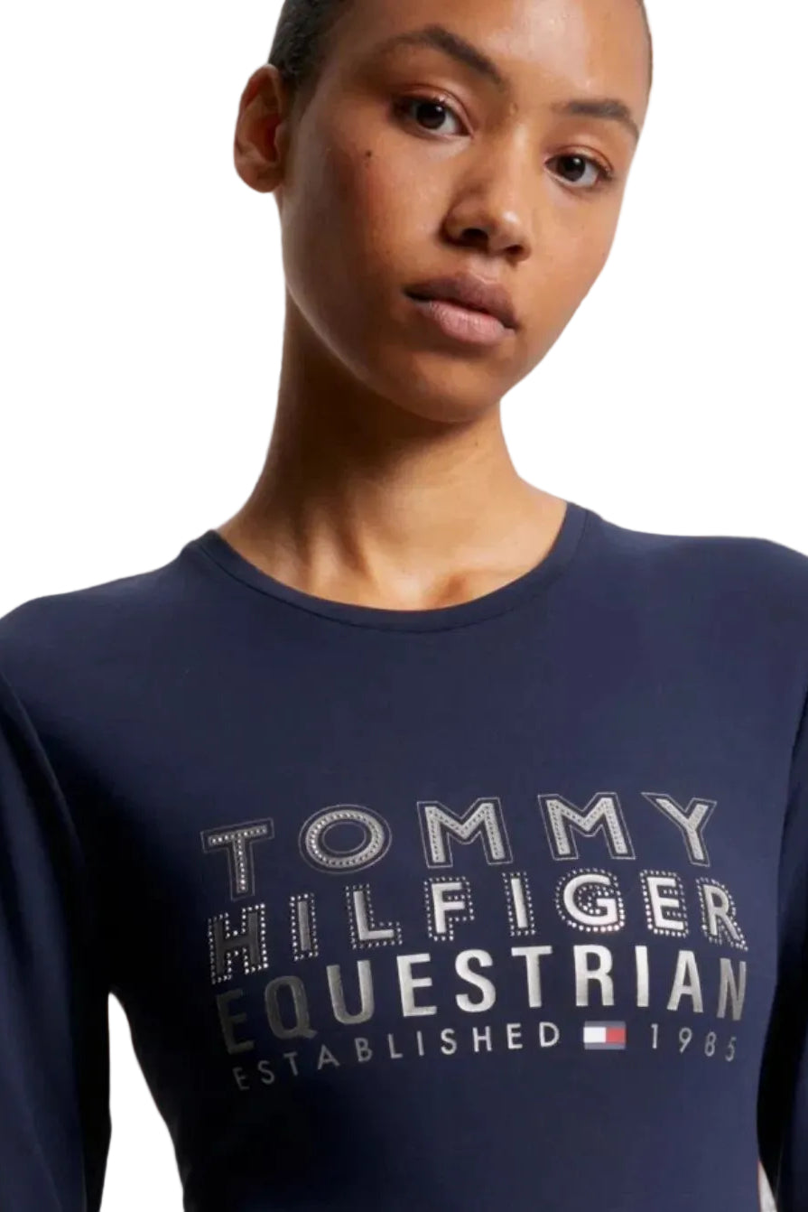Tommy Hilfiger Equestrian Long-Sleeve Riding Shirt Paris Desert Sky