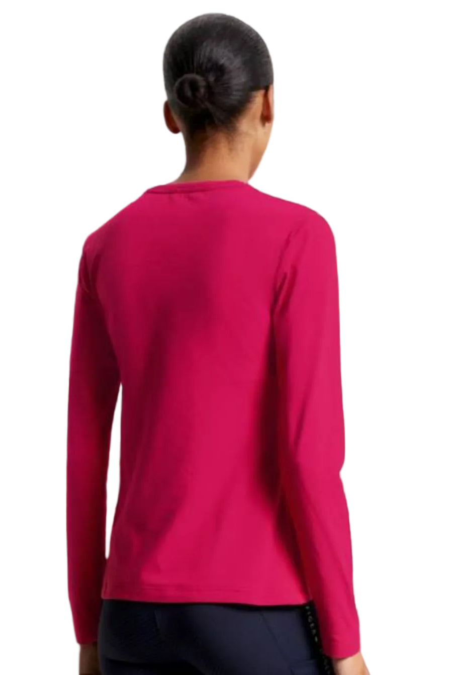 Tommy Hilfiger Equestrian Long Sleeve Riding Shirt Paris Cherry
