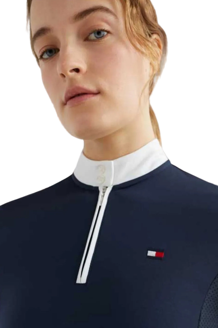 Tommy Hilfiger Equestrian Long-Sleeve Riding Shirt Fresh Air Desert Sky
