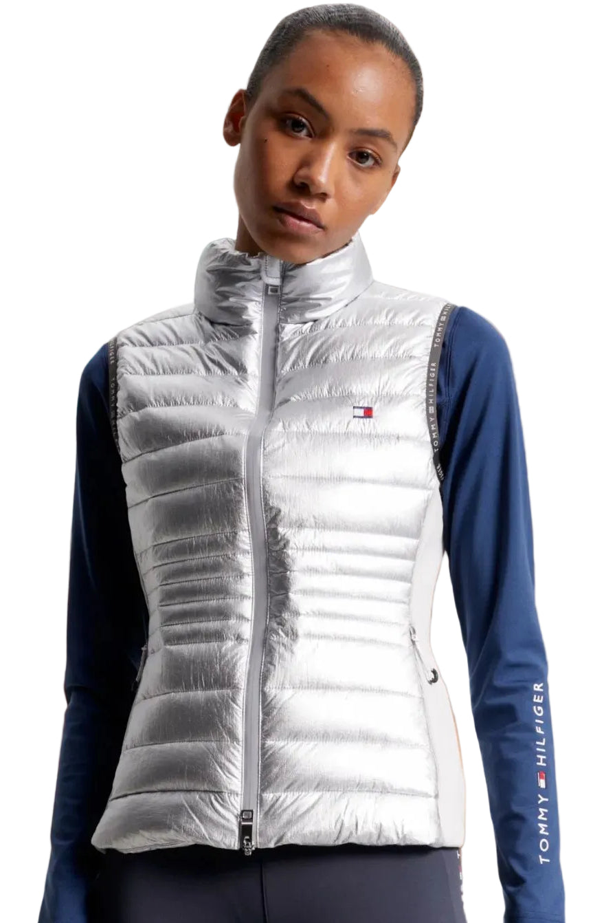 Tommy Hilfiger Equestrian Puffer Vest Silver