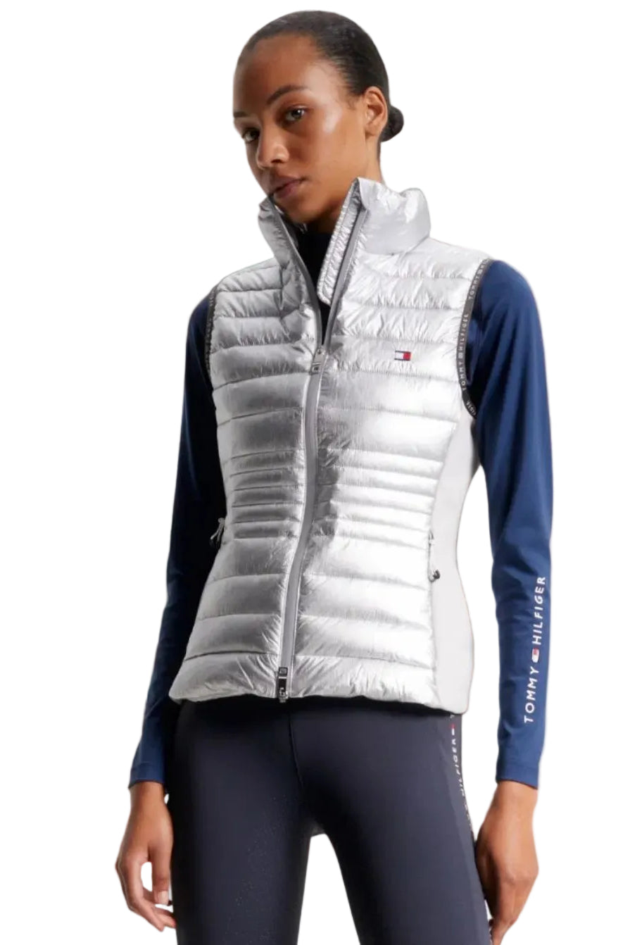 Tommy Hilfiger Equestrian Puffer Vest Silver