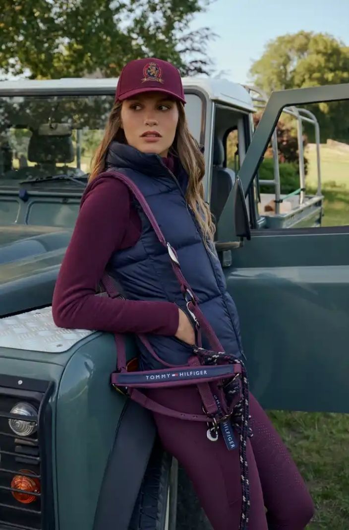 Tommy Hilfiger Equestrian Halfter mit Führstrick Yale Shine Deep Burgundy