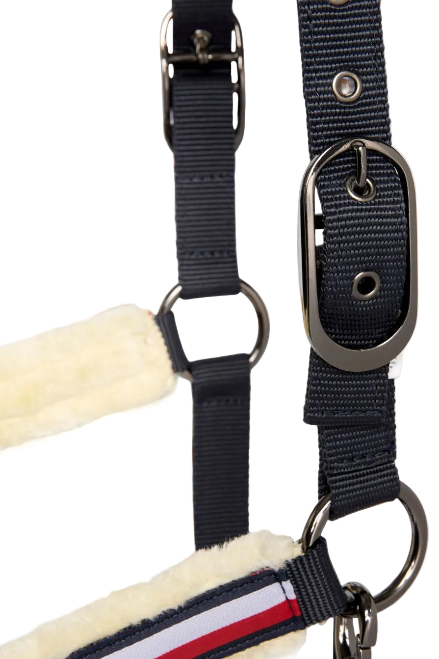 Tommy Hilfiger Equestrian Halter with Faux Fur & Rope Set Yale Desert Sky