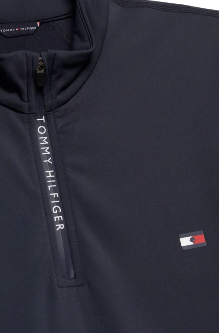 Tommy Hilfiger Equestrian Long Sleeve Thermal Riding Shirt Dark Ash