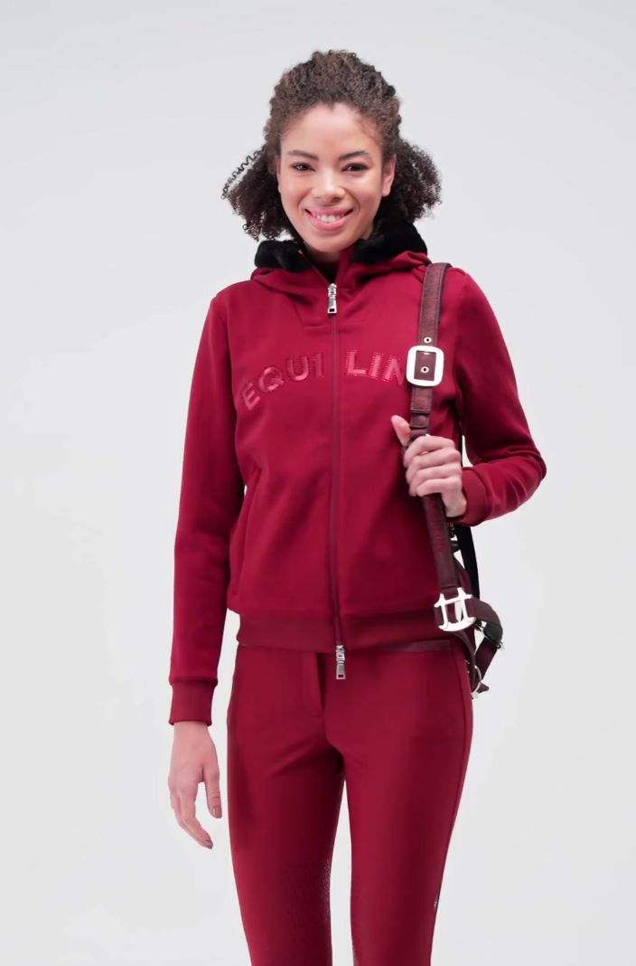 Video Equiline Damen Sweatjacke Eqgert Alpine Plum