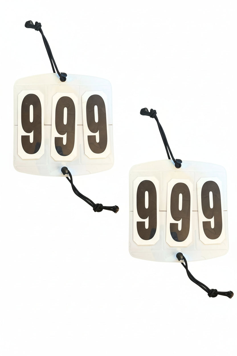 Waldhausen Start Numbers 3-digit / 2-piece Set White