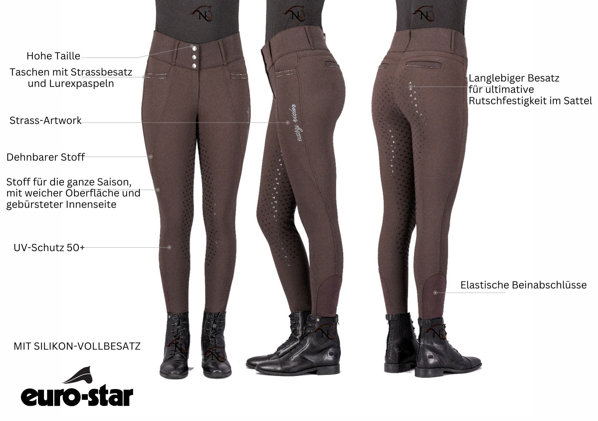 EURO STAR »Reithose ESAmara FullGrip Black