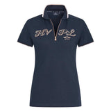 damen poloshirt blau vorne druck hazel hv polo