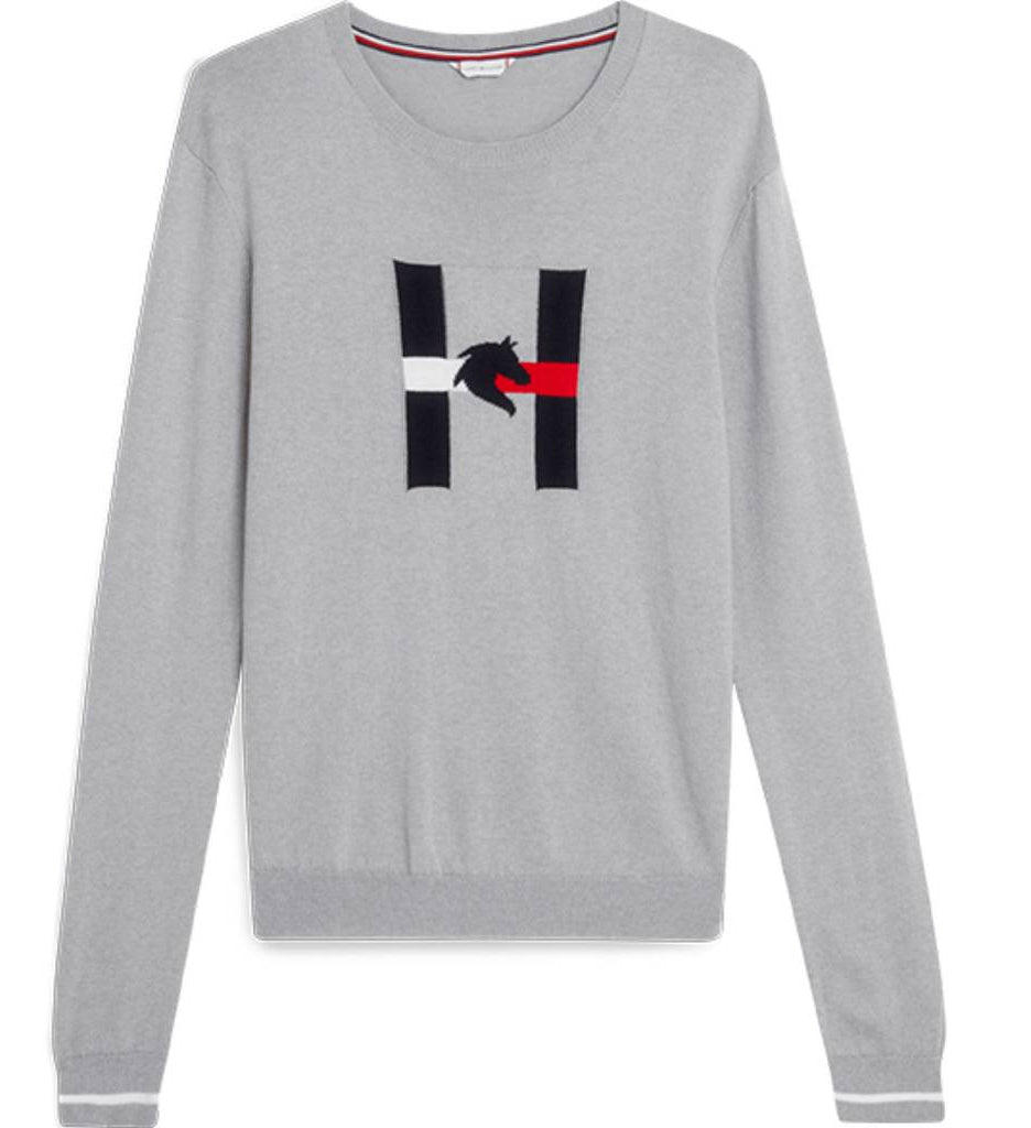 tommy hilfiger damen pullover grau vorne