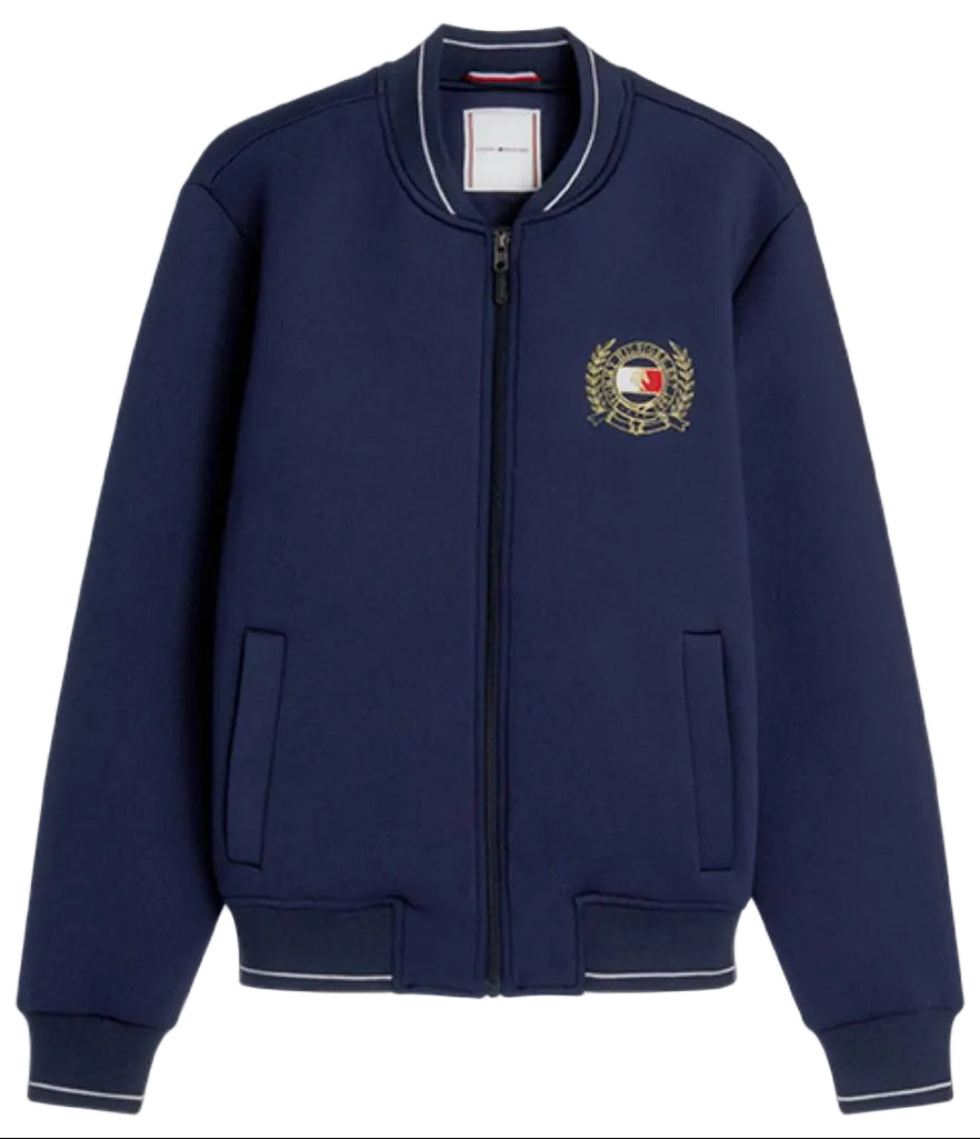 tommy hilfiger damen-bomberjacke blau vorne