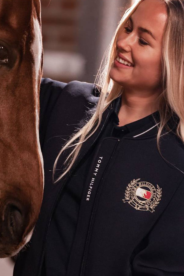 Tommy Hilfiger Equestrian Bomber Jacket Crest Desert Sky