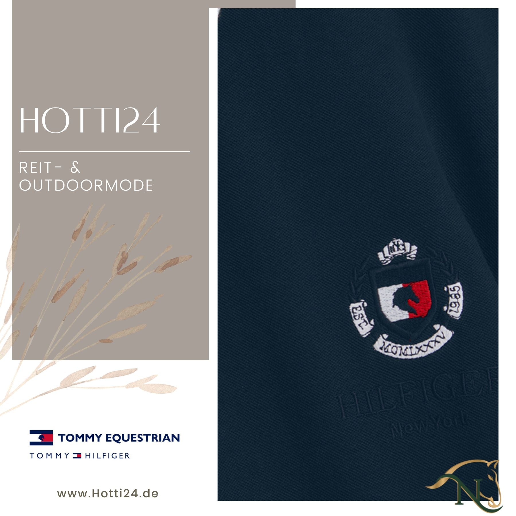 Tommy Hilfiger Equestrian® »Herren College Poloshirt Blau, mit kurzer Knopfleiste vorne, geripptem Kragen und Ärmelbündchen Artikelnummer th07mssp201-004 kaufen bei www.Hotti24.de